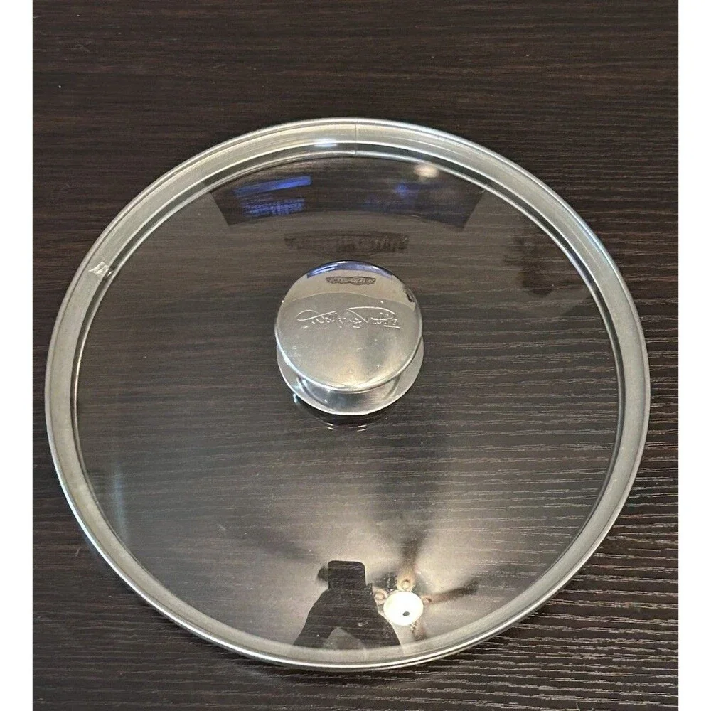Wolfgang Puck 8” Glass Replacement Lid Only Stainless Rim Knob Tempered Cookware
